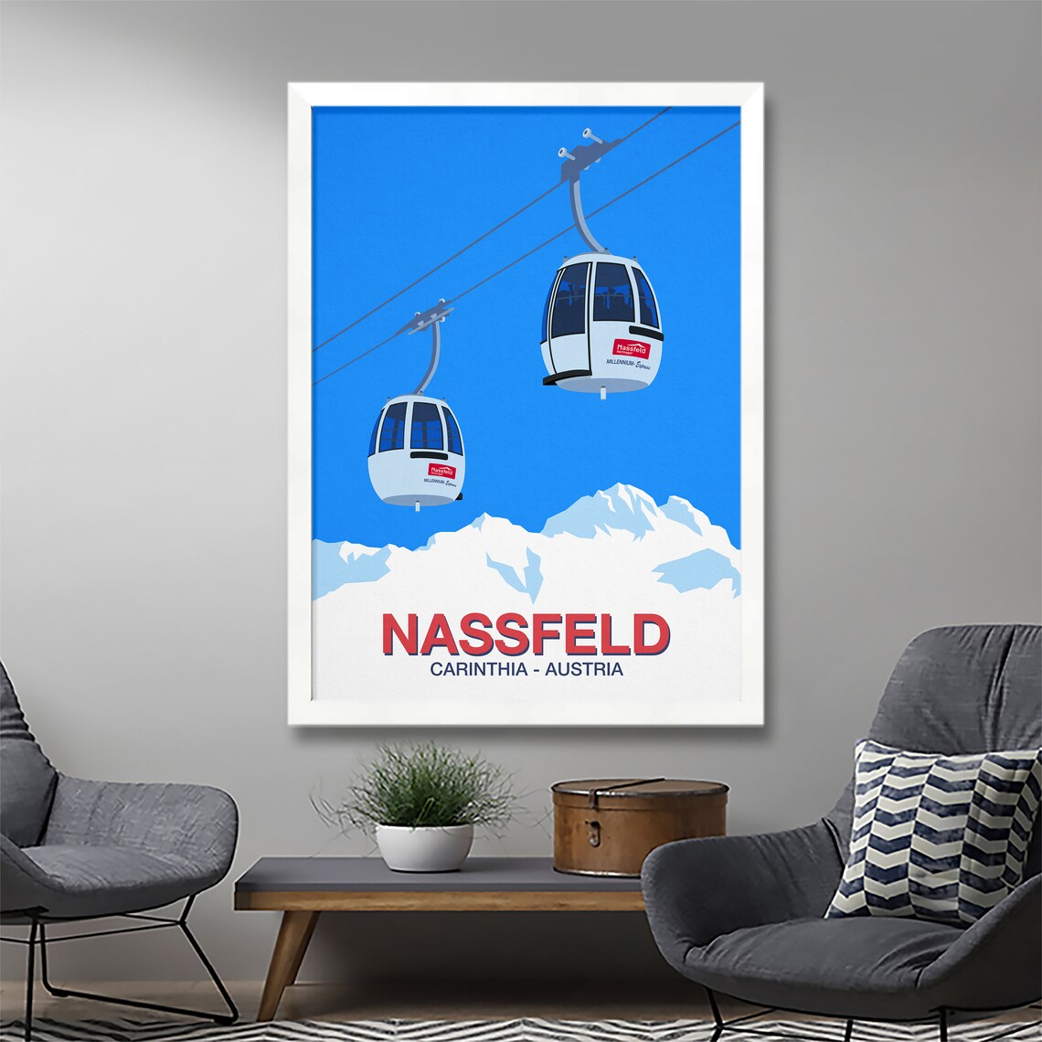Nassfeld Carinthia Austria Vintage Millennium Express Gondola Poster - Image 2
