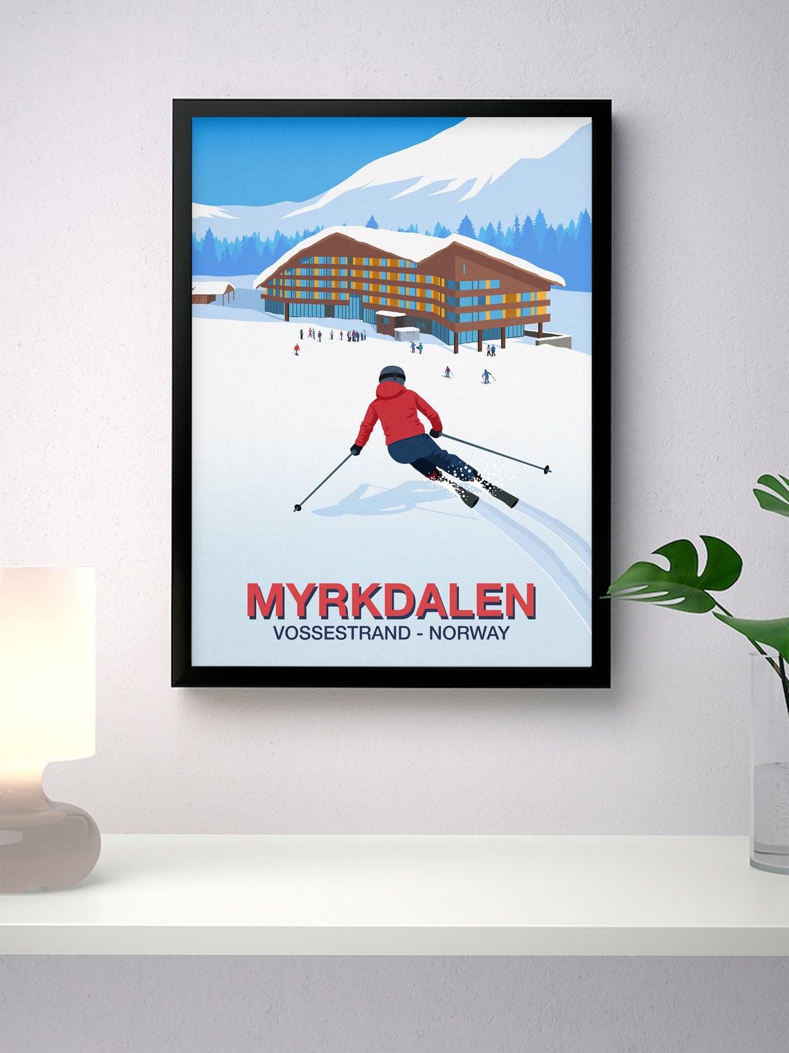 Myrkdalen Ski Poster Ski Resort Poster Ski Print Snowboard Poster Ski Gifts Ski Poster Myrkdalen Myrkdalen Ski Resort Myrkdalen Ski - Image 3