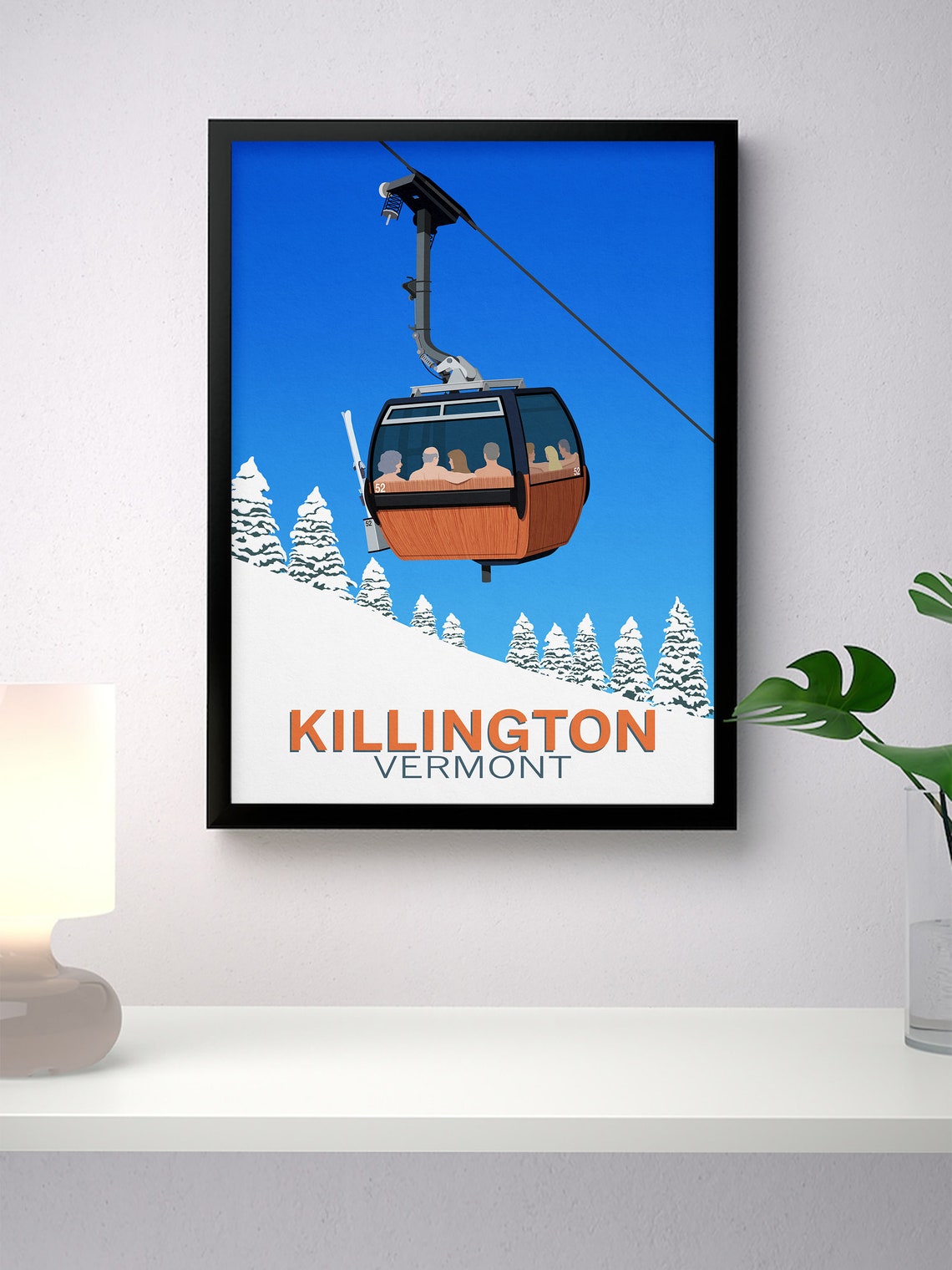 Killington Vermont Wooden Gondola Cable Car Ski Resort Travel Poster - Image 4