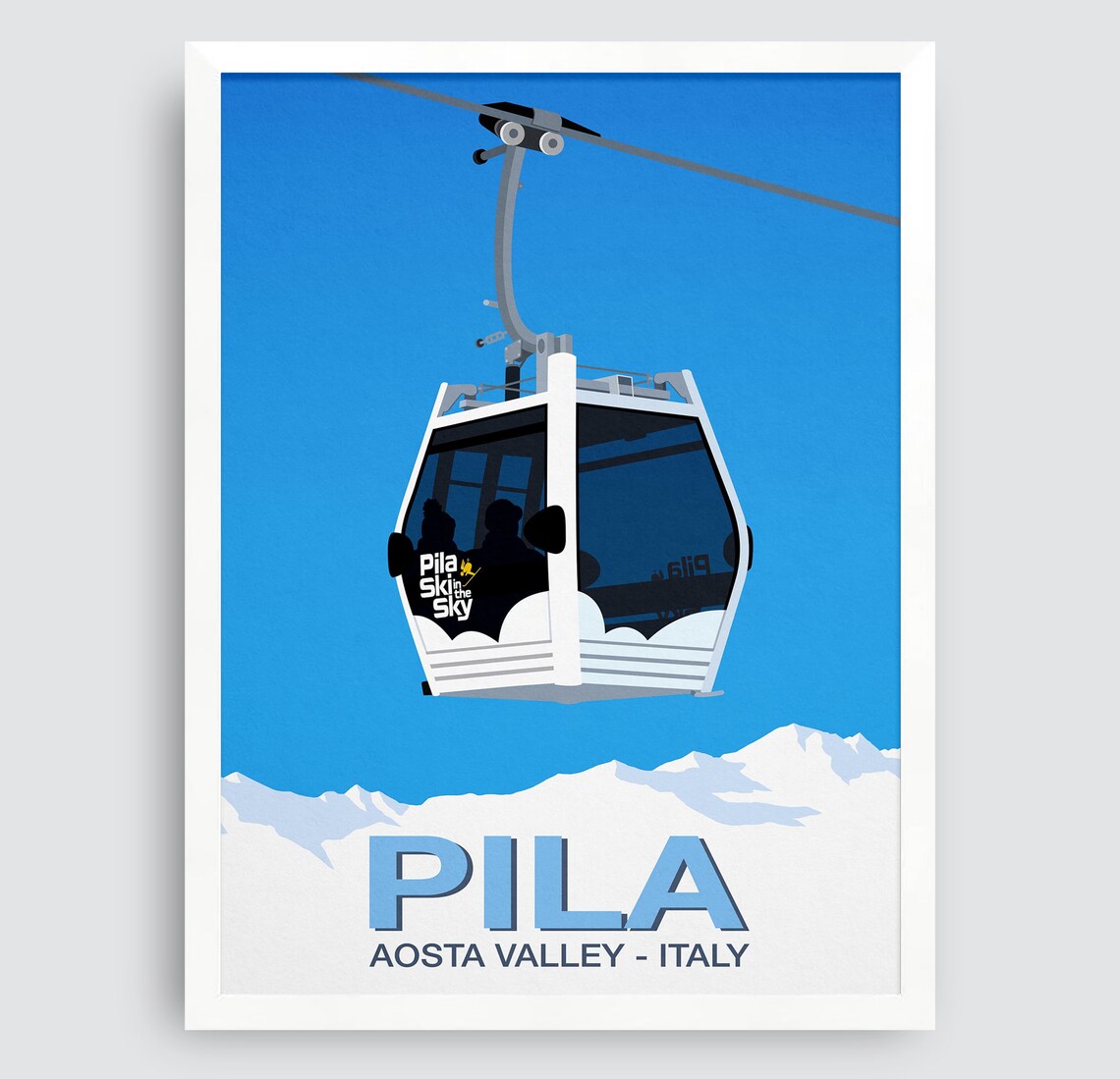 Pila Ski Resort Poster, Ski Travel Poster - Image 3