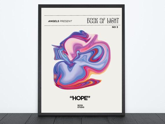 Book of Light Hope Affirmation Abstract Gradient Poster No 3