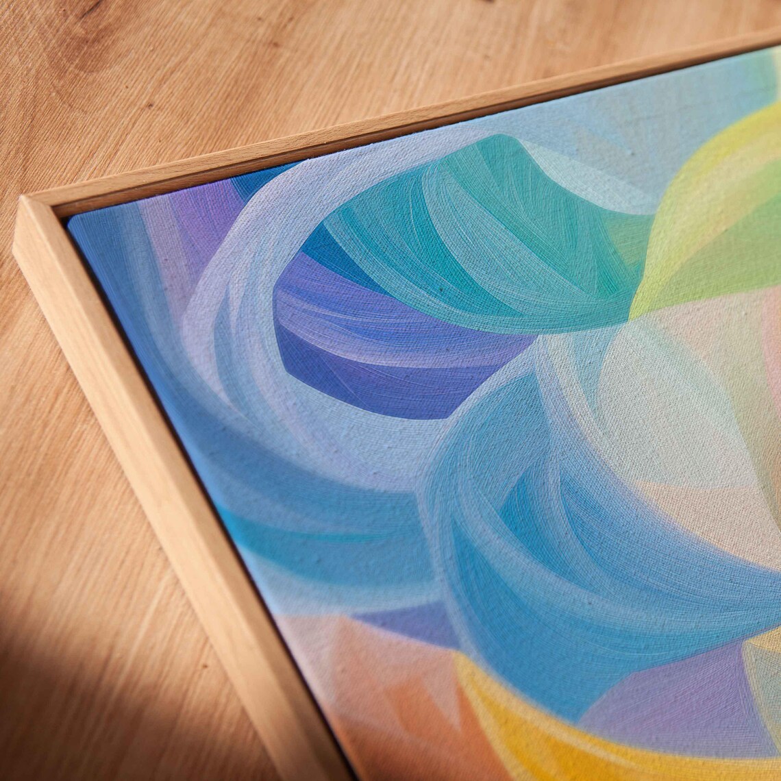 Abstract Rainbow Ribbon Waves Pastel Color Swirl Modern Poster - Image 2