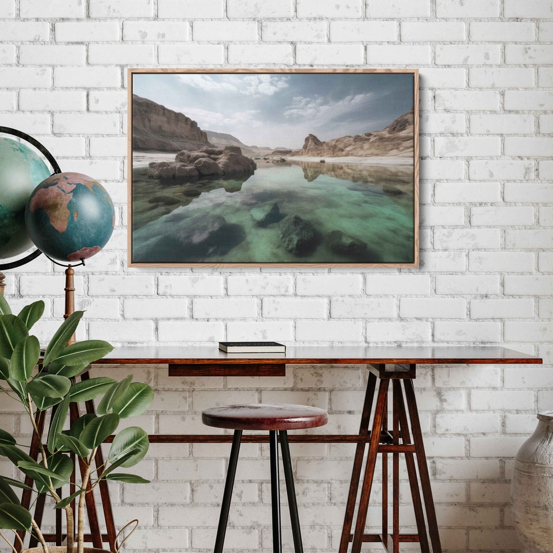 River Hdr Long Exposure Landscape Photography High Resolution Framed Print Ready To Hang