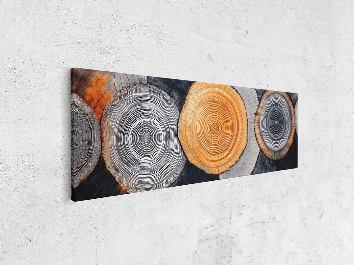 Colorful Tree Rings Wall Art Print Vibrant And Black And White Contrast - Image 4