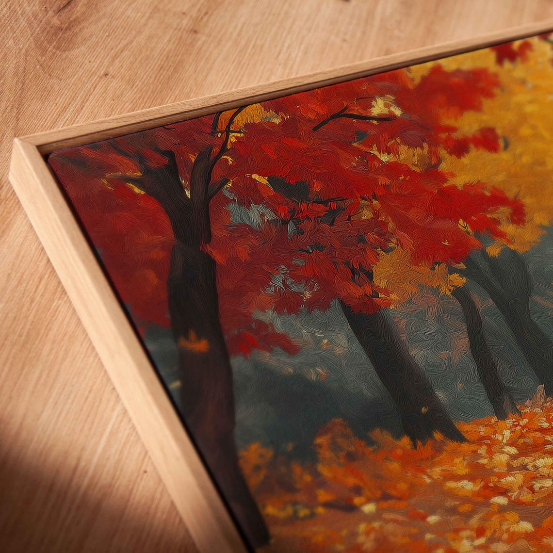 Autumn Forest Path Golden Red Leaves Fall Woodland Scenic Poster - Image 2