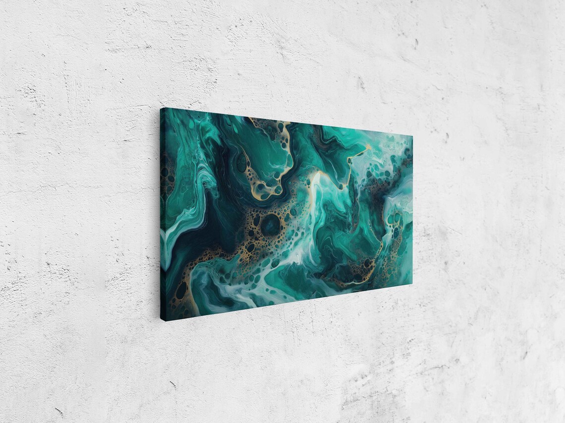 Opulent Abstract Art, Rich Jewel Tones - Image 4