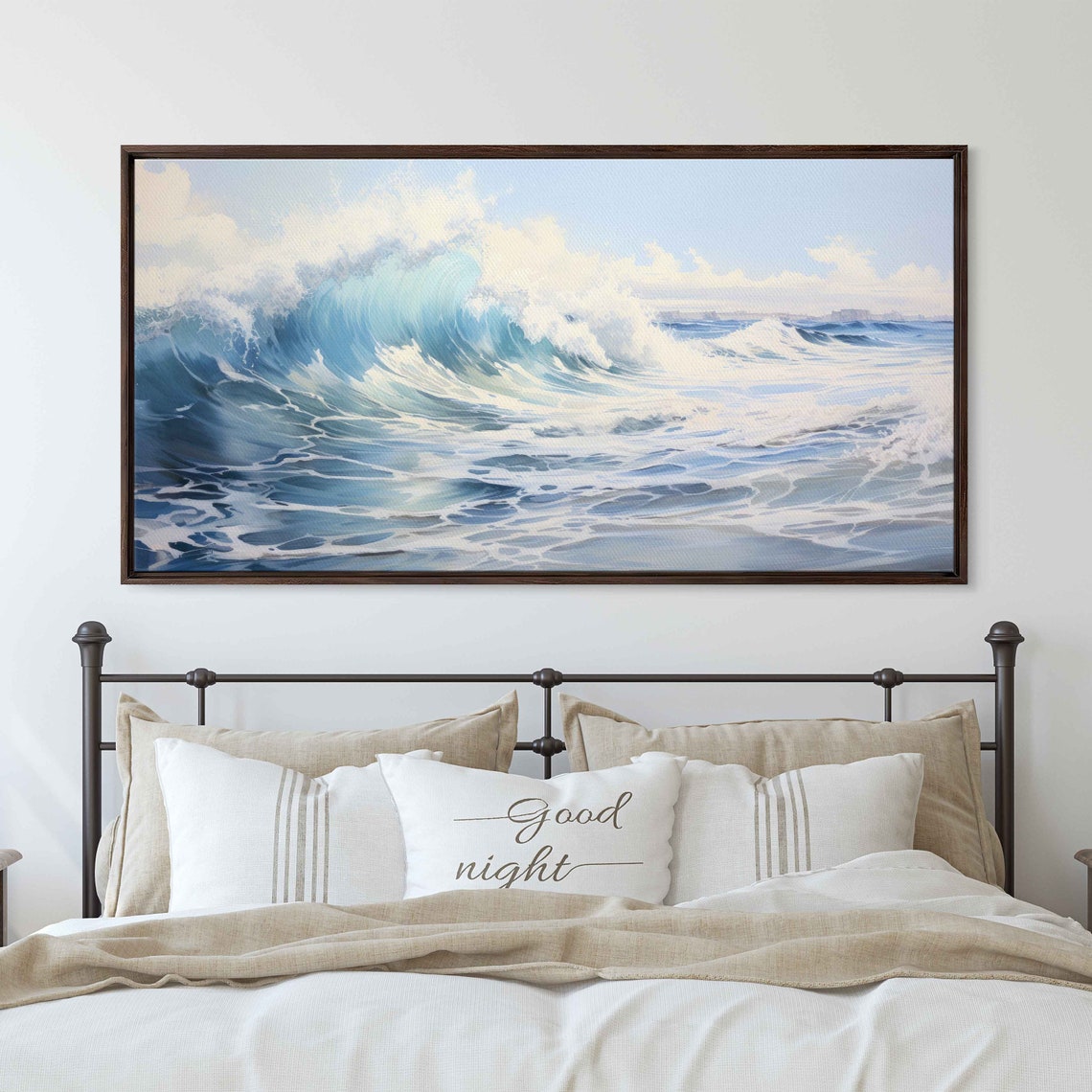 Powerful Turquoise Crashing Ocean Waves Blue Sea White Caps Poster - Image 3