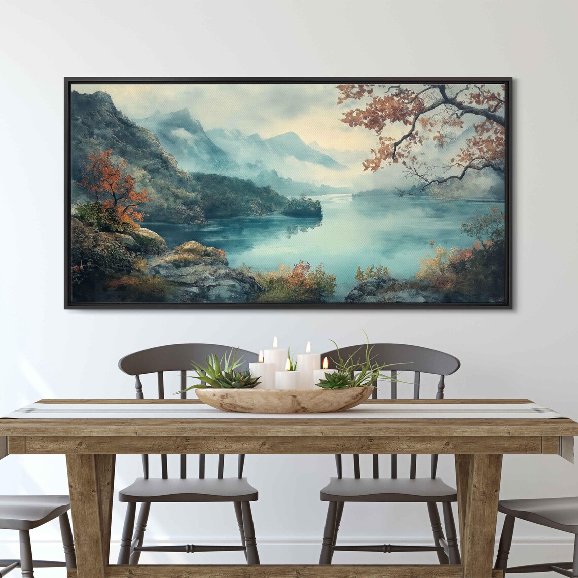 Lakes Of Killarney Wall Art Print Ethereal Watercolor Misty Cliffs Colorful Flora - Image 3