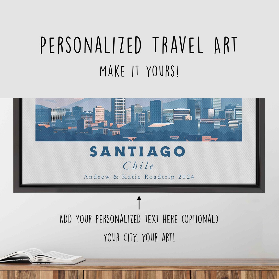 Santiago Chile Skyline Andes Mountains Sunset City View Travel Poster - Image 4