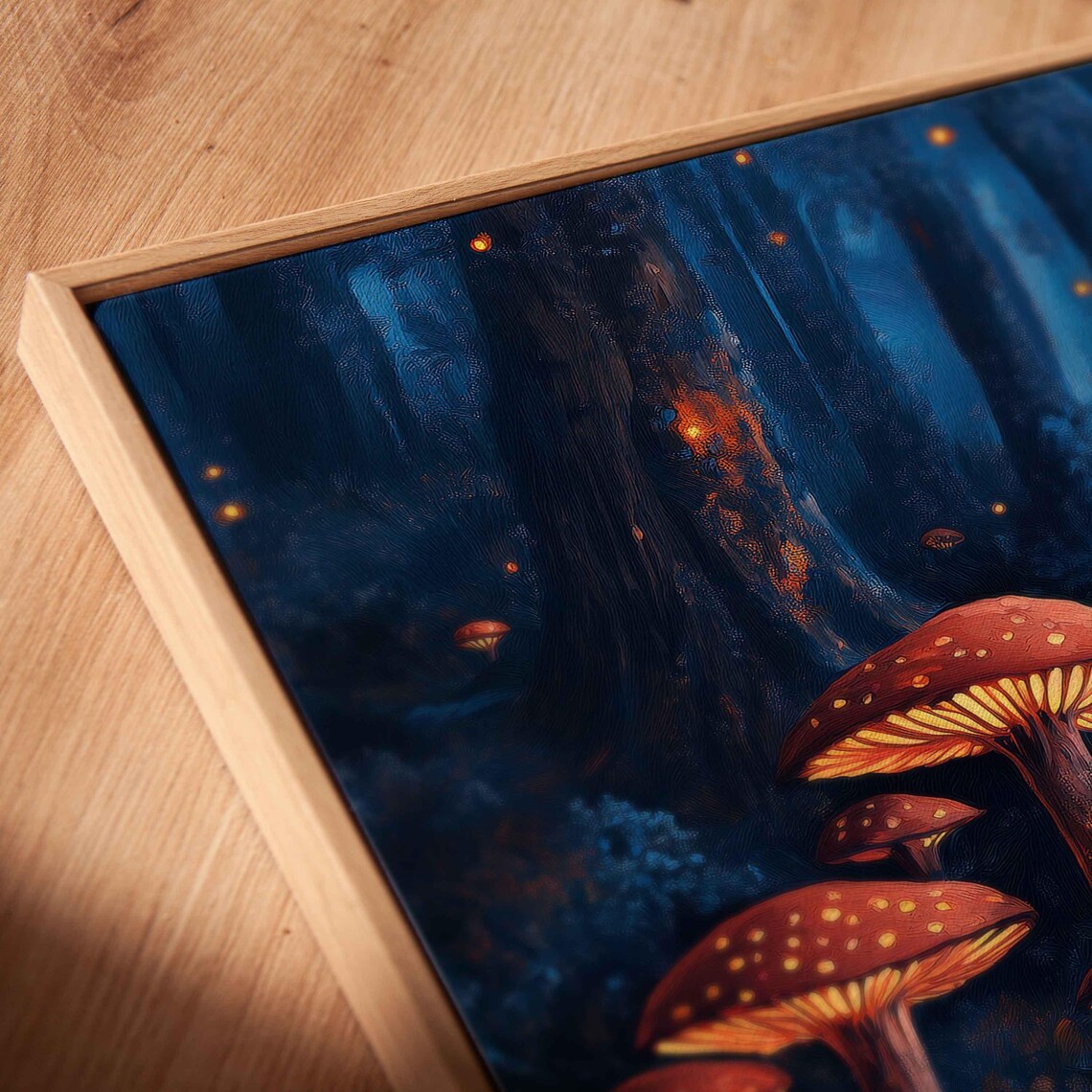 Ancient Enchanted Forest, Glowing Mushrooms Twilight Scene - Image 2