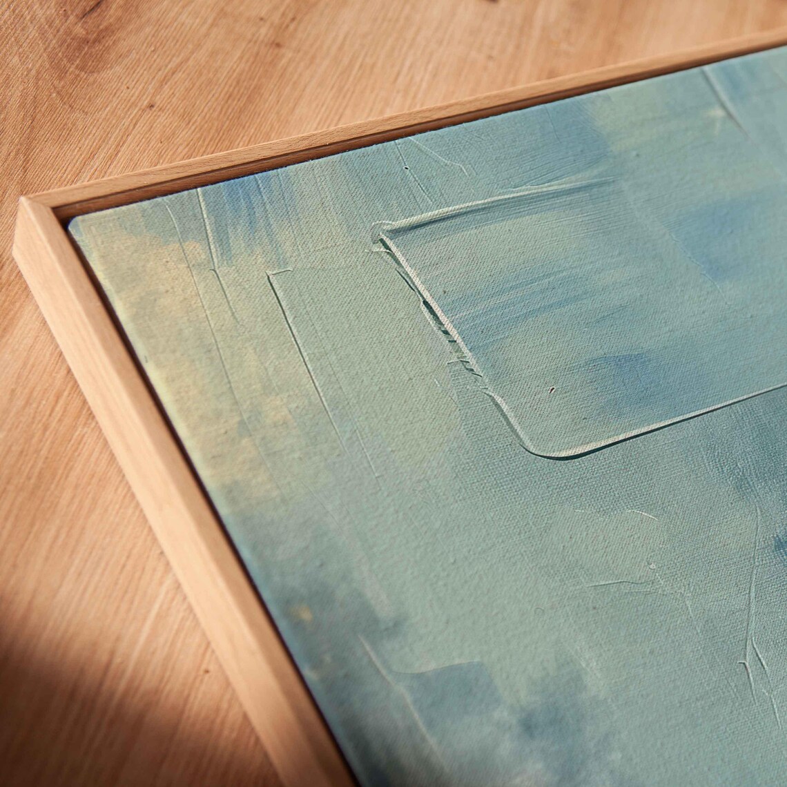 Dark Blue Anchor On Abstract Sea Acrylic Nautical Painting Poster - Image 2