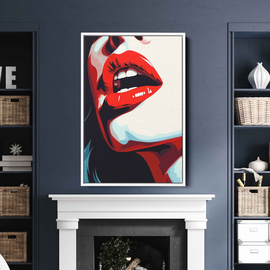 Pop Art Red Lips Poster Print