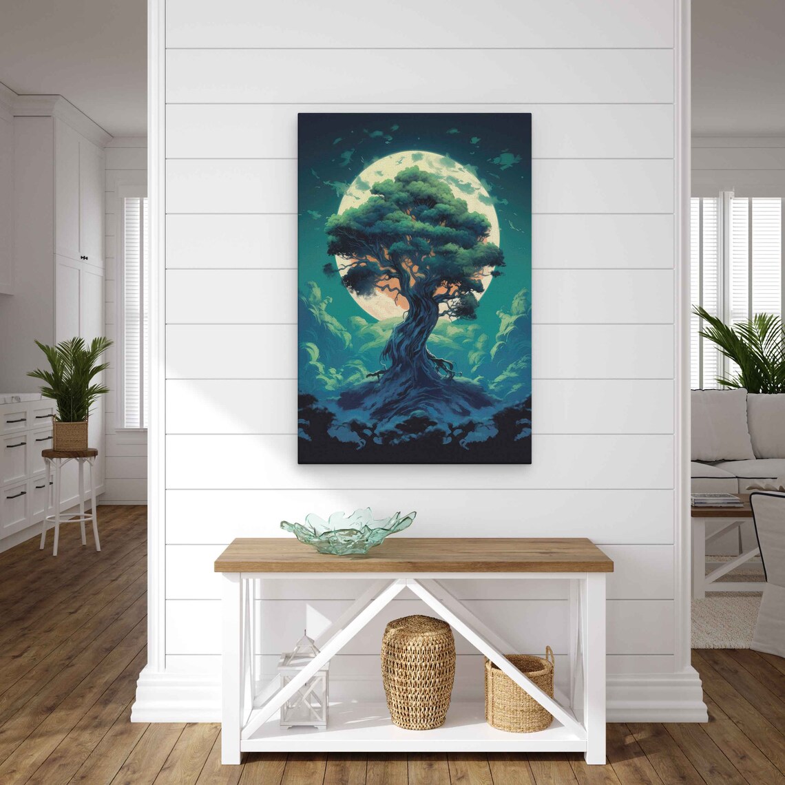 Elder Tree Under A Full Moon Framed Print Bedroom Decor Living Room Decor - Image 2