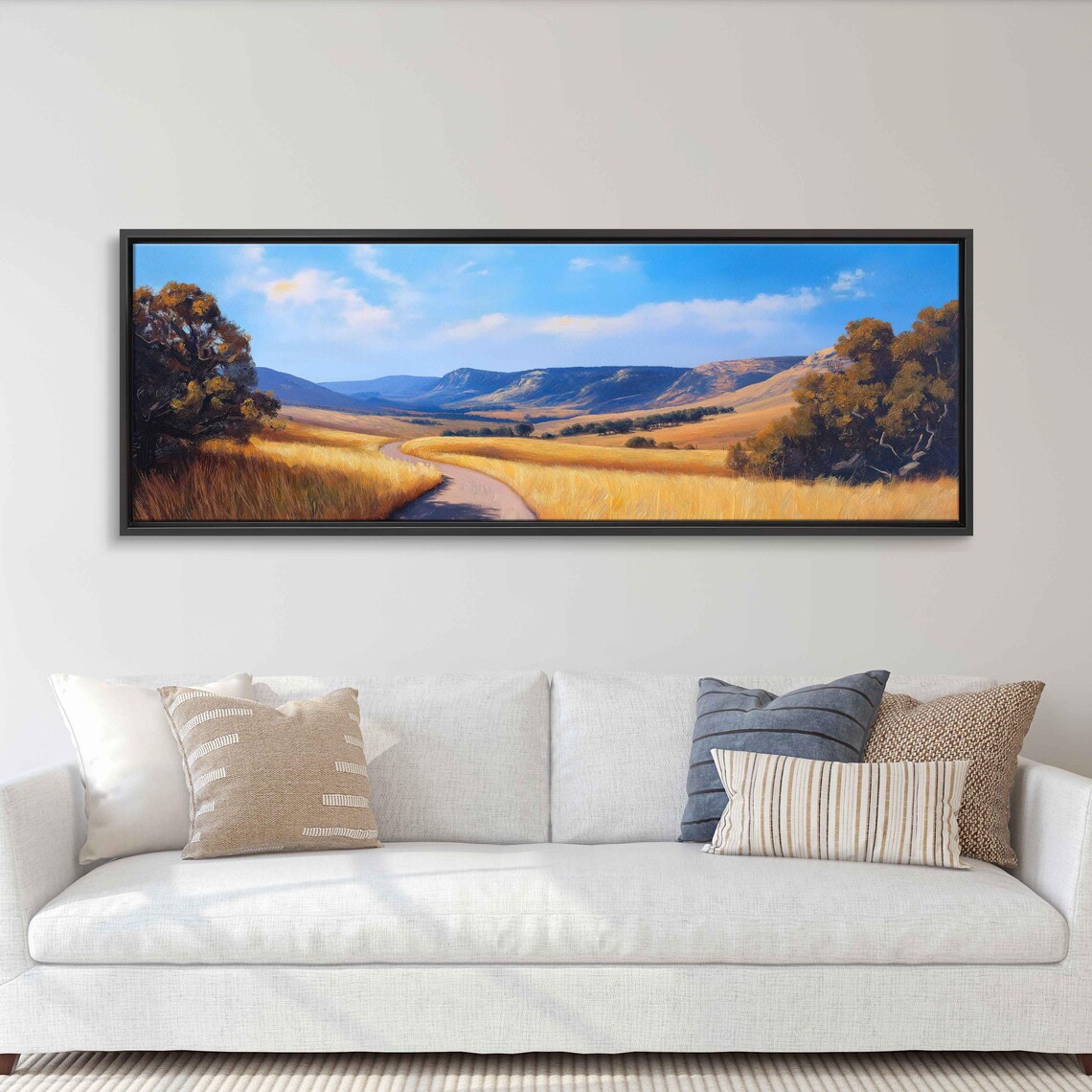 Tranquil East Rim Drive Wall Art Print Panoramic Valley View Golden Grasses - Image 3