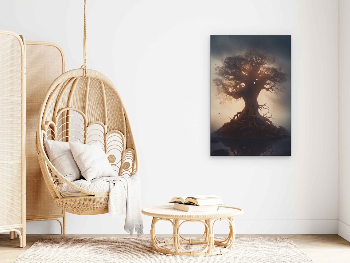 Tree Of Life Illustration On Ready To Hang Office Decor Bedroom Decor - Image 3