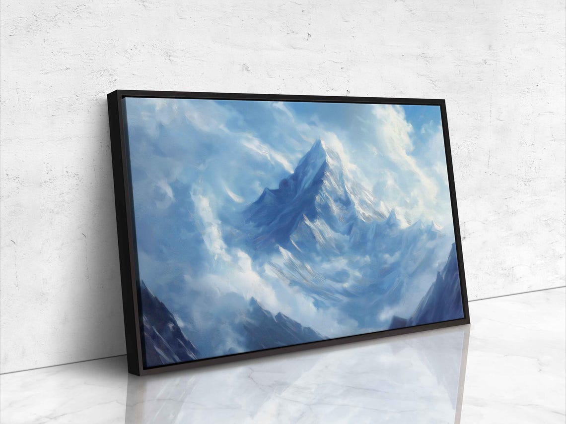 Mount Everest In Swirling Clouds Wall Art Print - Image 4