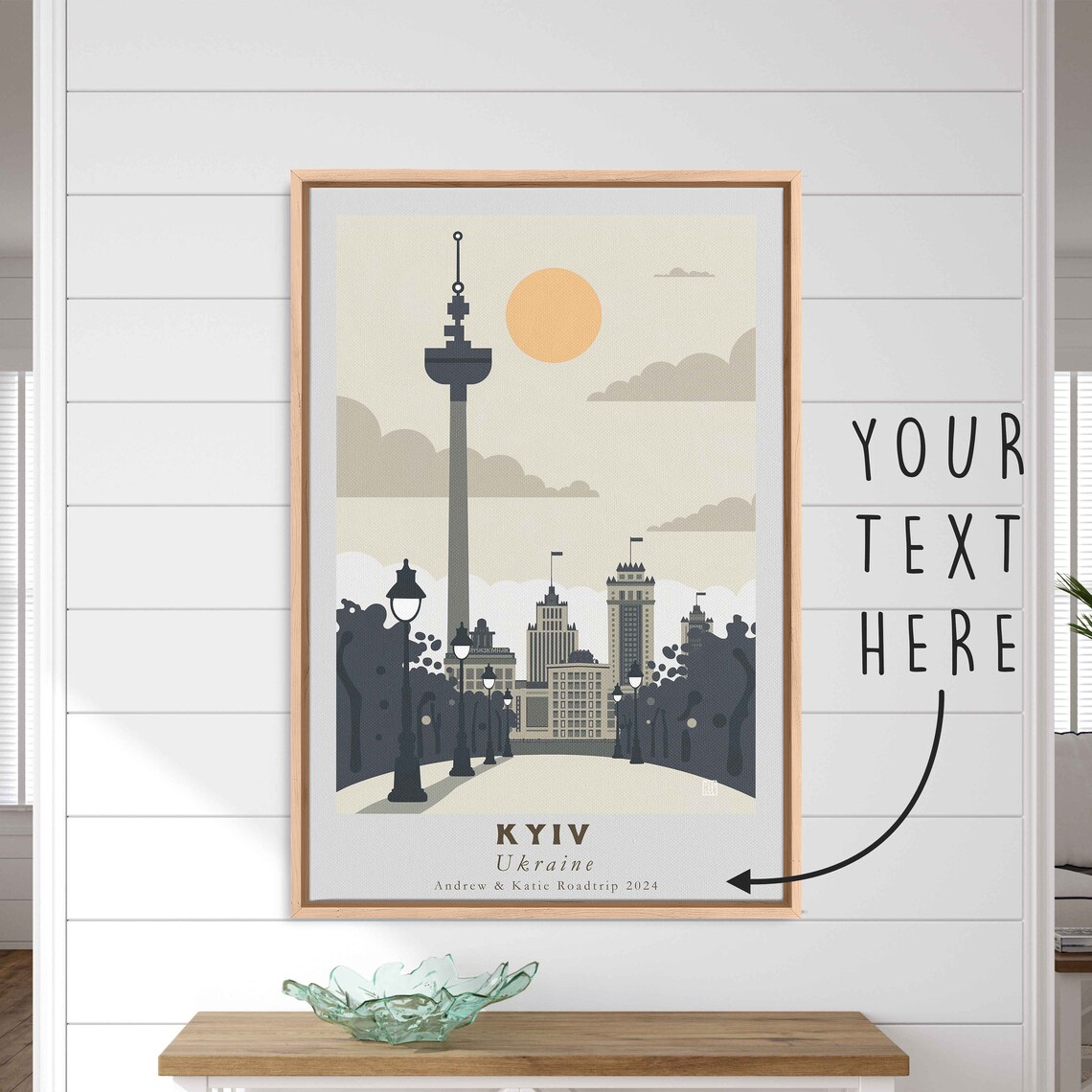 Kyiv Ukraine TV Tower Historic Buildings Retro Travel Poster - Image 3