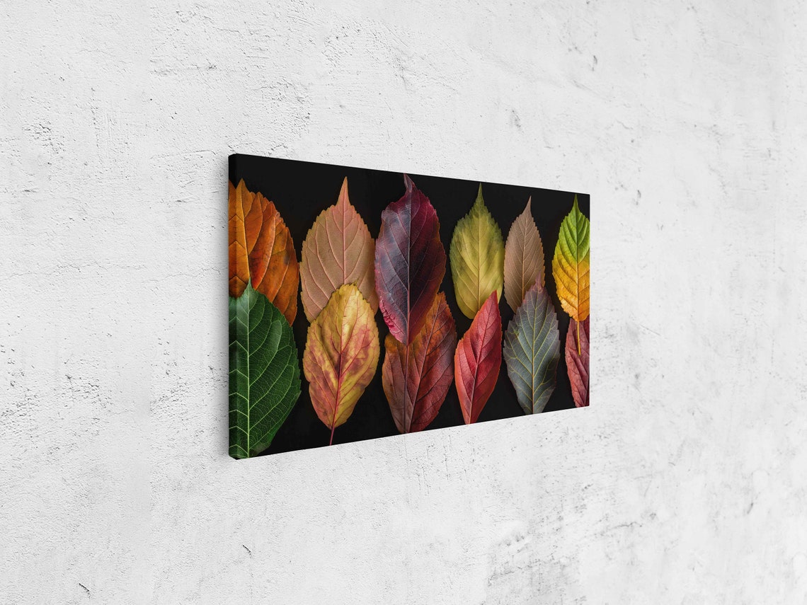 Autumn Leaves Spectrum Color Gradient Arrangement Botanical Wall Art - Image 4