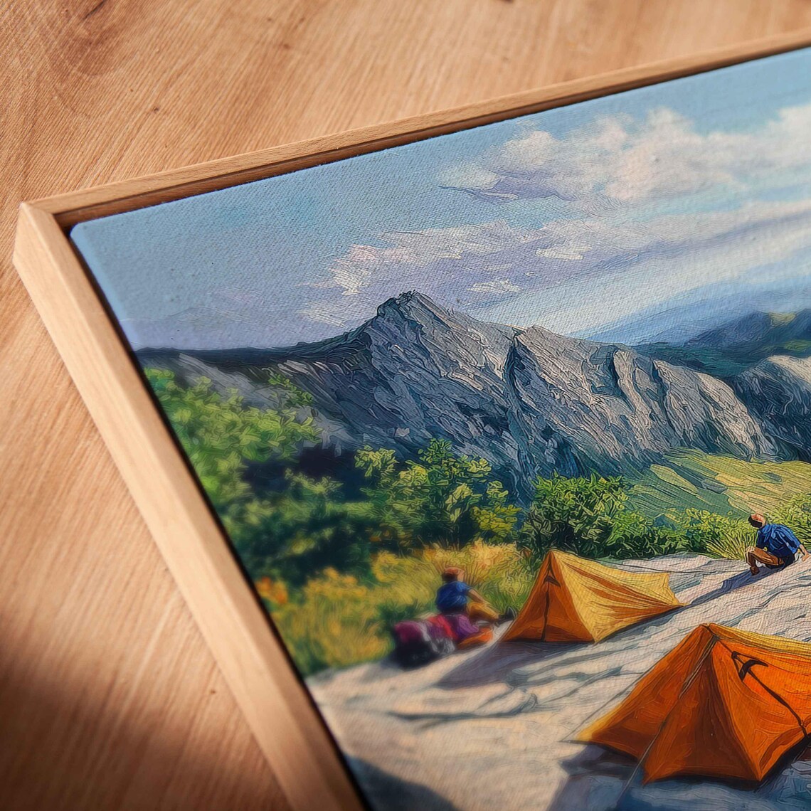 Mountain Range Campers, Summer Day Valley Scene - Image 2