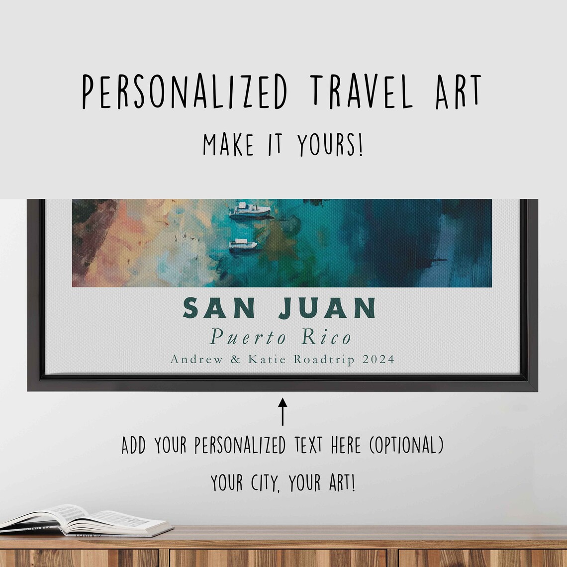 San Juan Puerto Rico Acrylic Painting Travel Art Framed Wall Art Framed Fine Art Poster Paper Print Travel Home Decor - Image 4