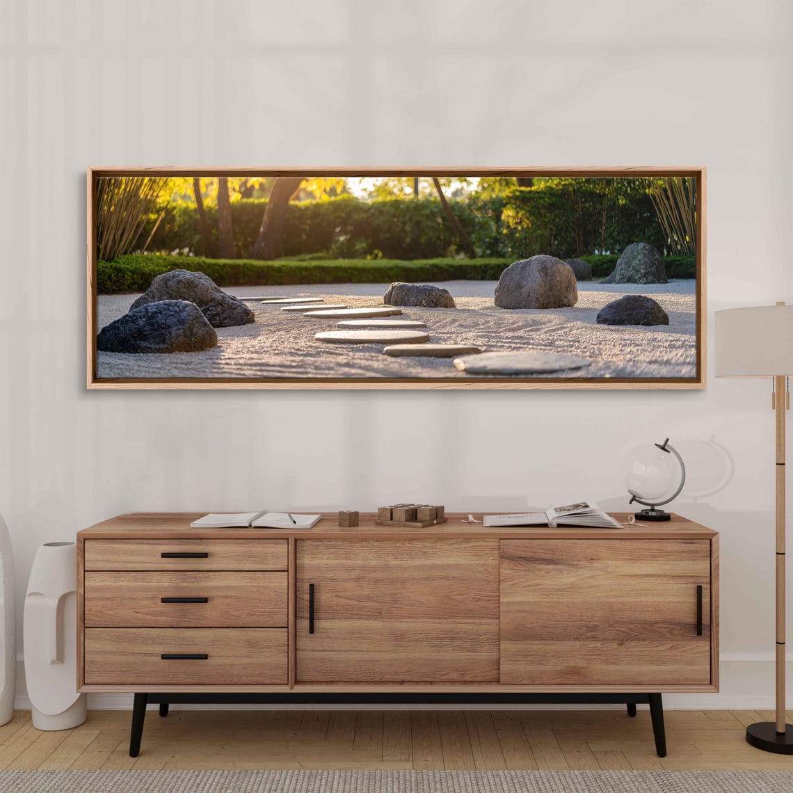 Zen Rock Garden Wall Art Print Peaceful Landscape Harmony And Balance Nature Scene