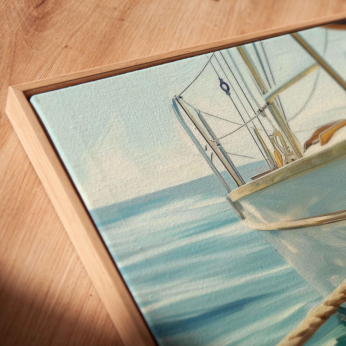 Sailboat Bow Front View Over Turquoise Ocean Waves Nautical Sailing Poster - Image 2