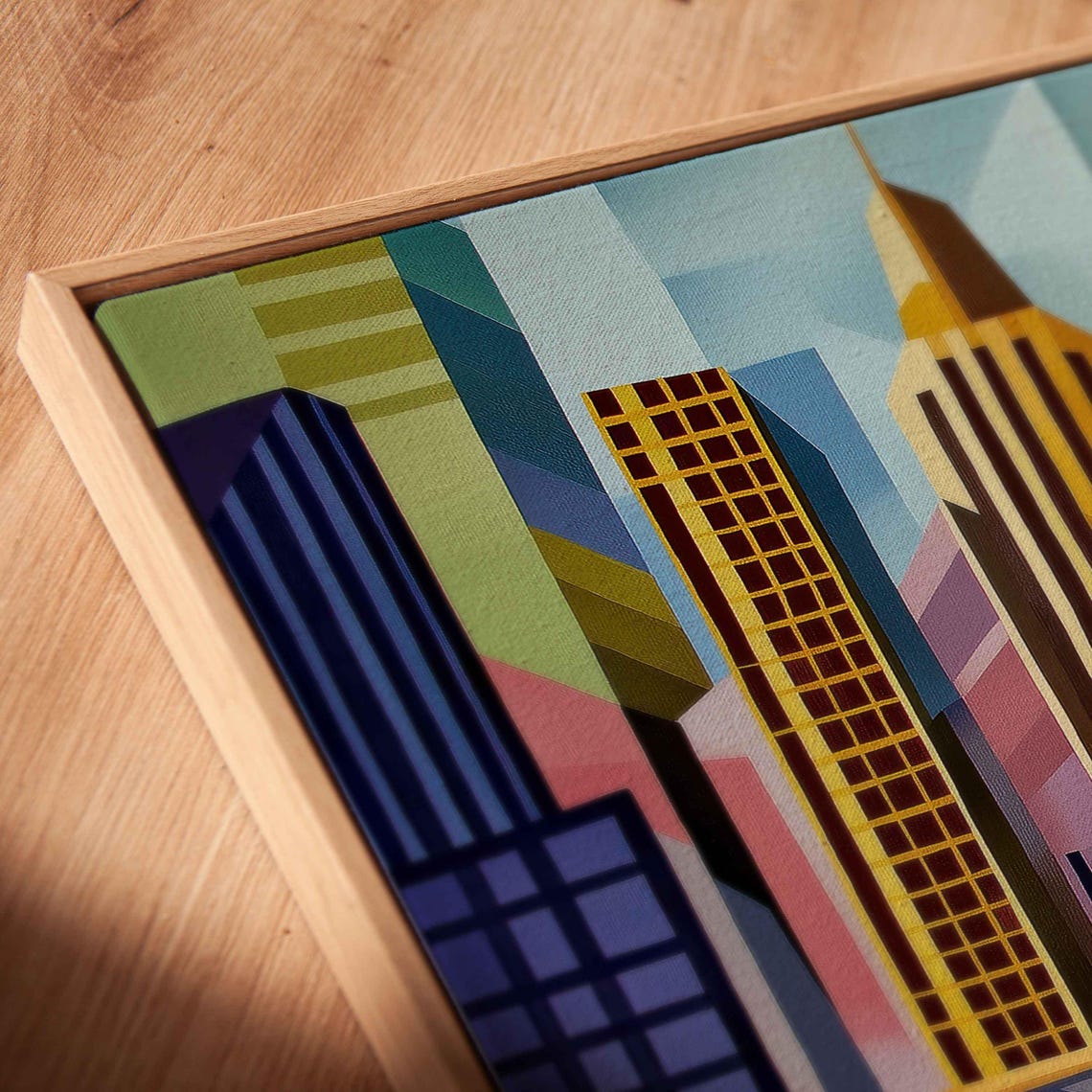 Art Deco Cityscape Wall Art Print Vibrant Colors 1920s Elegance Geometric Design - Image 2