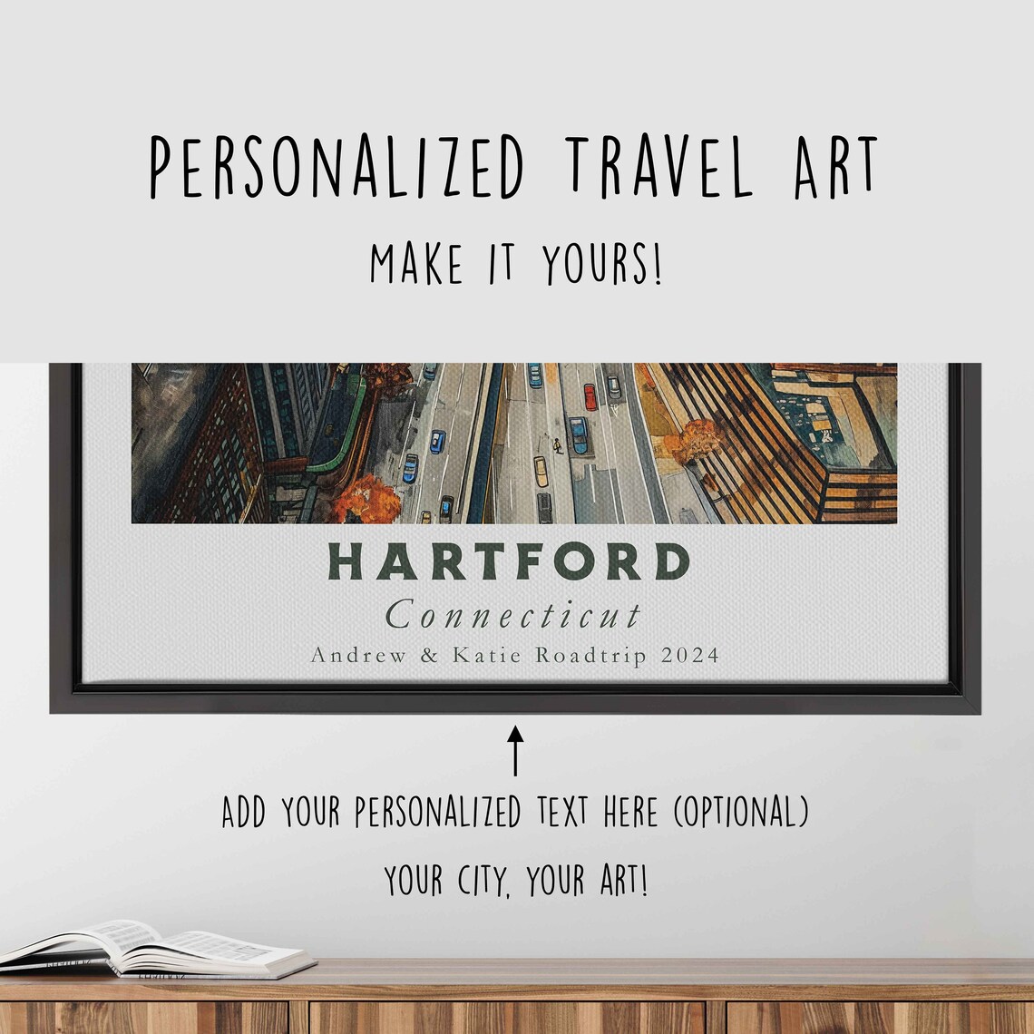 Hartford Connecticut Downtown Aerial Highway Skyline Daytime Poster - Image 4