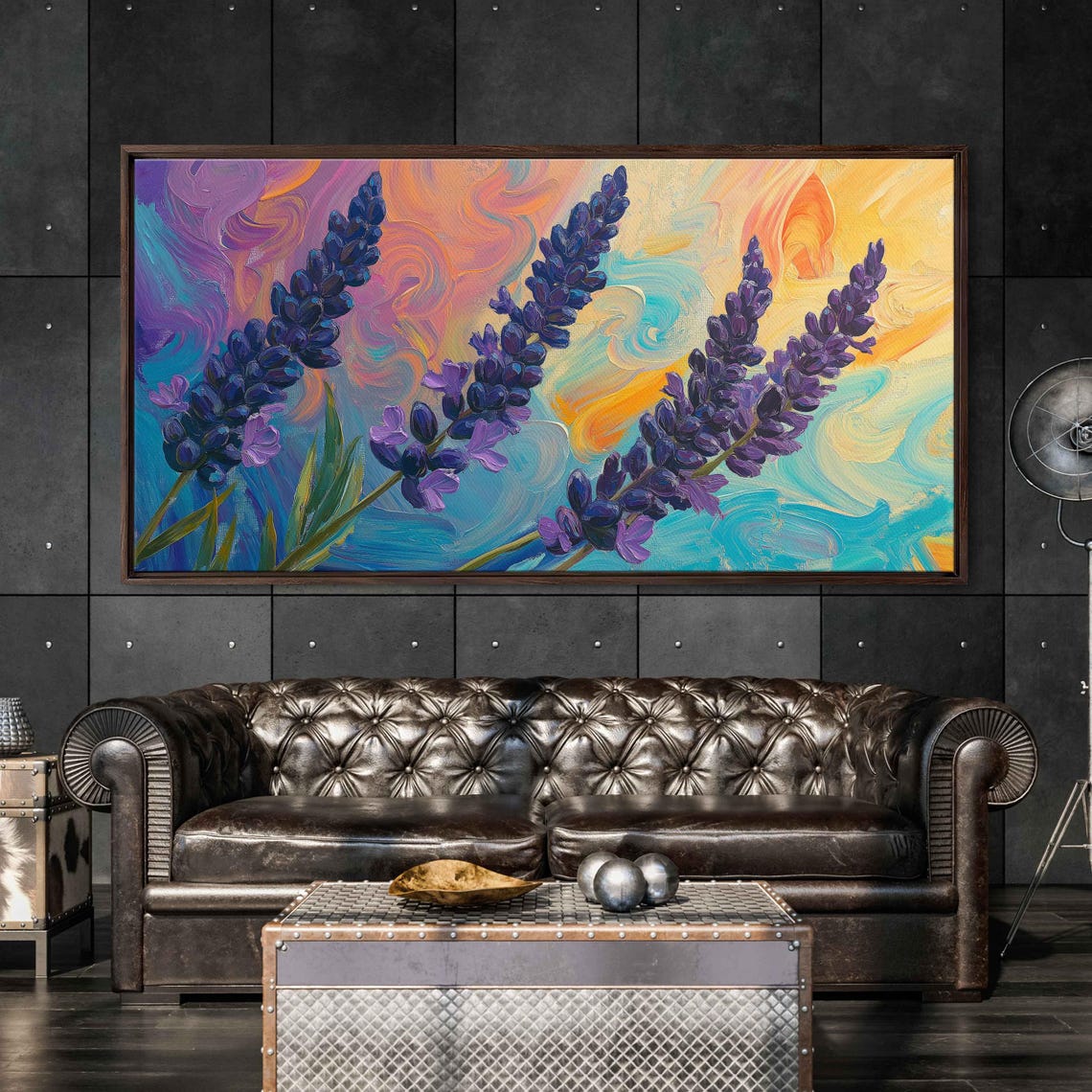 Lavender Sprigs Close Up Bold Impasto Swirling Pastel Bloom Art Poster