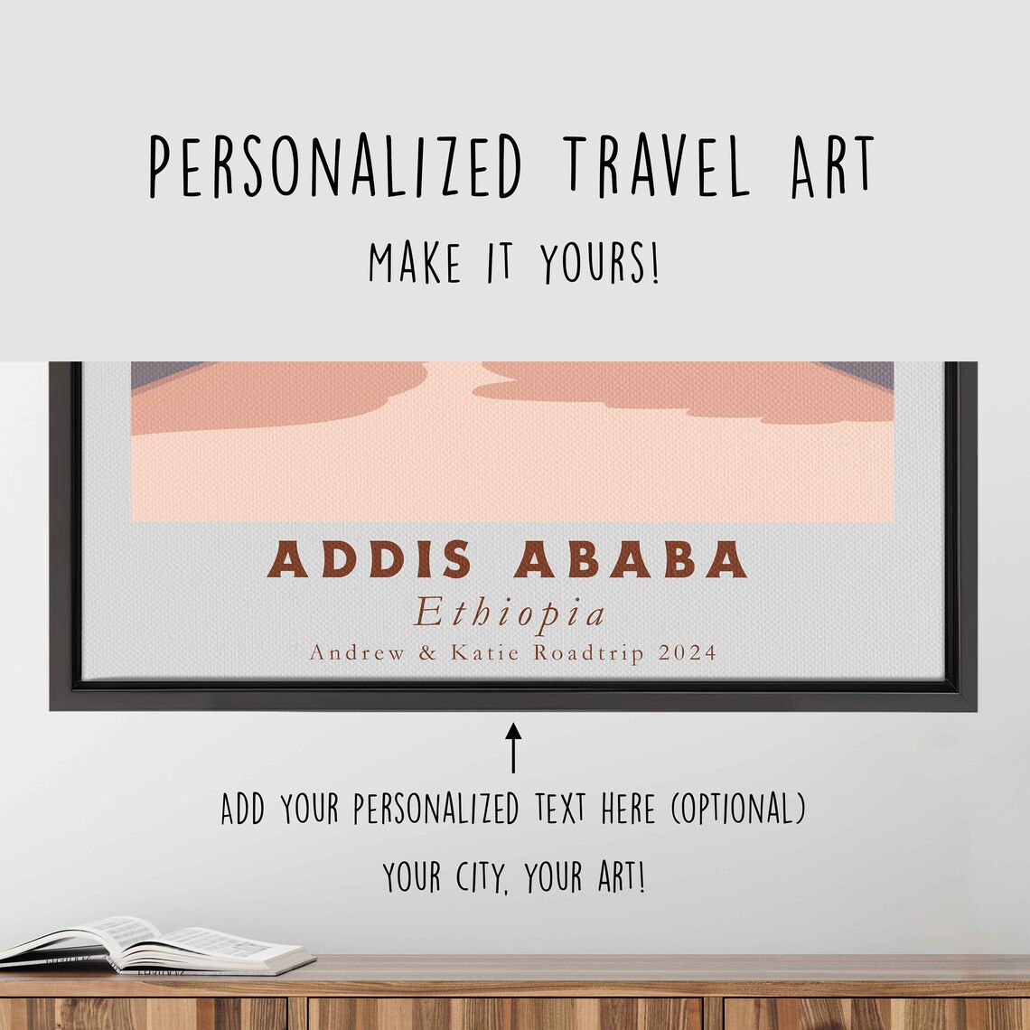 Addis Ababa Ethiopia Palace Sunset Garden Avenue Travel Poster - Image 4