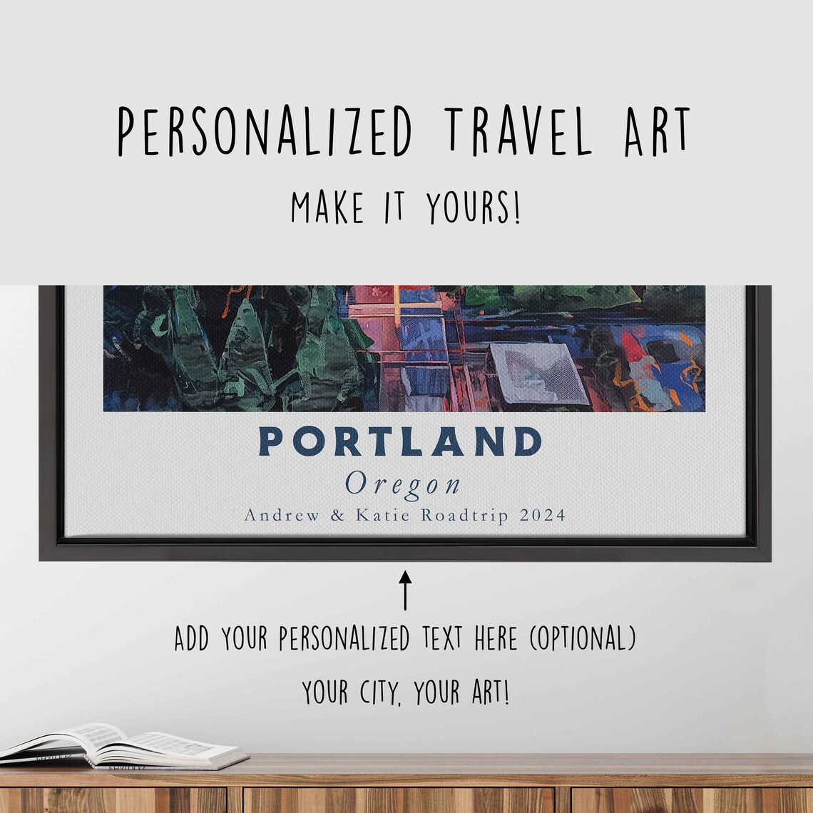 Portland Oregon Sunset River City Skyline Golden Clouds Travel Poster - Image 4