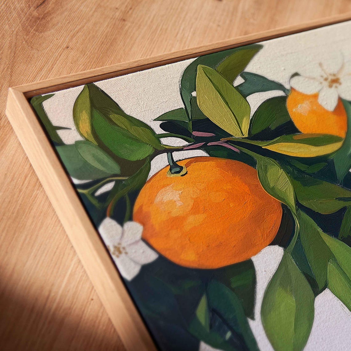 Ripe Oranges And Citrus Blossoms Botanical Painting Panoramic Print - Image 2