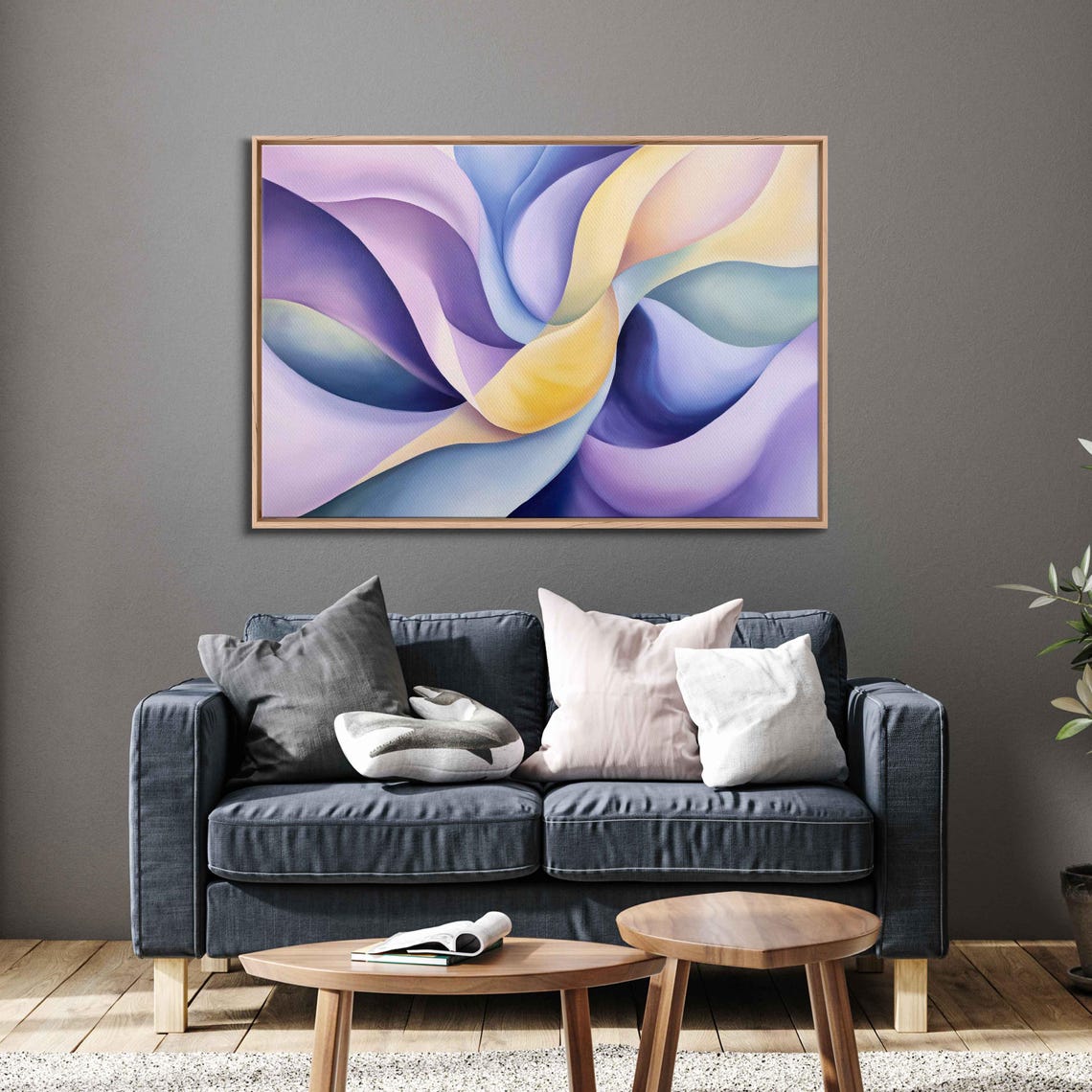 Soft Pastel Abstract Swirls Lilac Lavender Dreamy Modern Print - Image 3