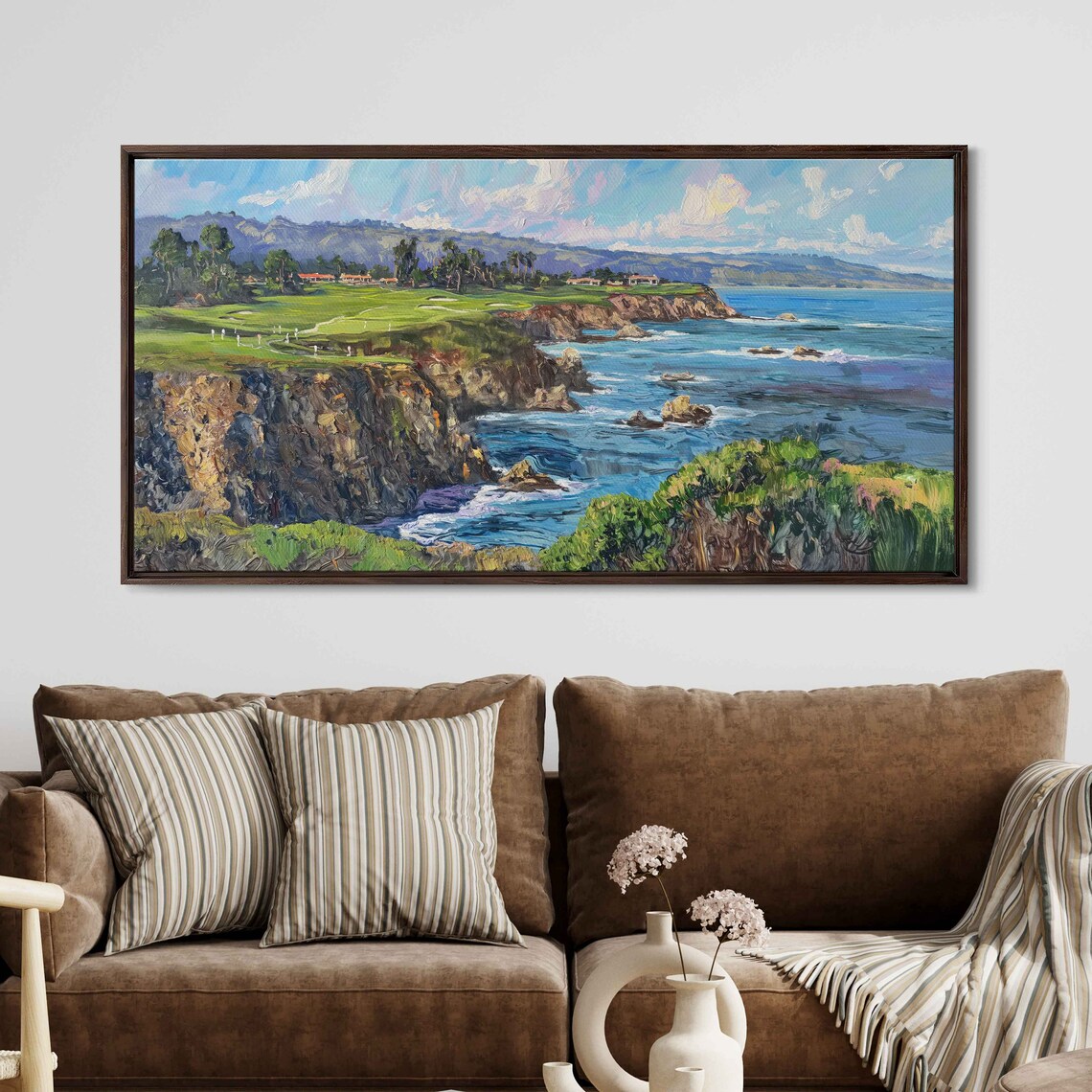 Pebble Beach Golf Links Pacific Cliffs Cypress Trees Ocean View Golf Poster - Image 3