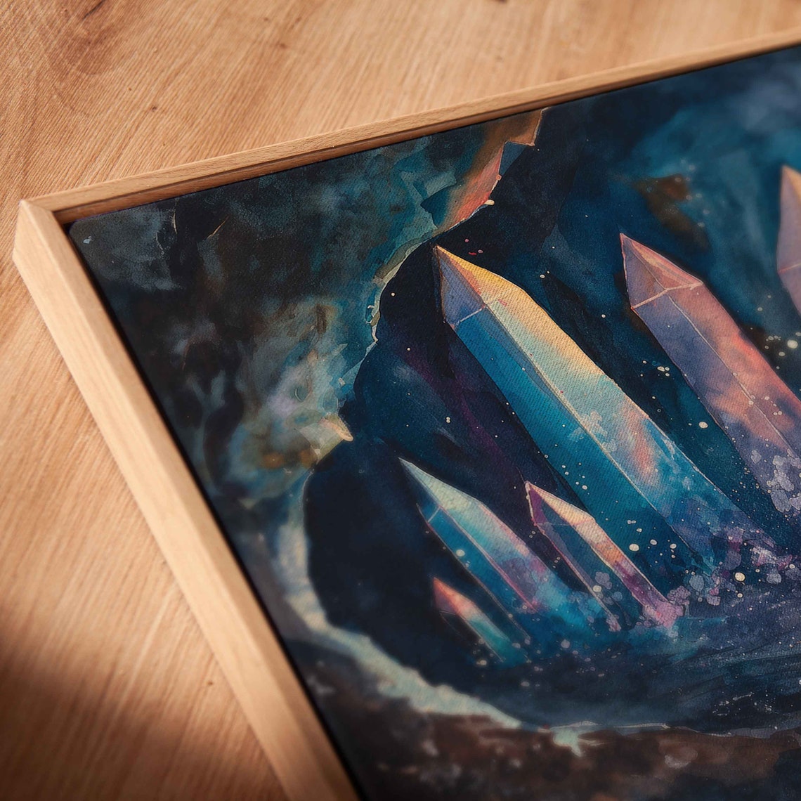 Glowing Crystal Cave Fantasy Gems Magical Cavern Adventure Poster - Image 2