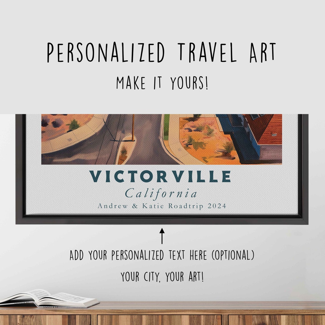 Victorville California Acrylic Painting Travel Art Framed Wall Art Framed Fine Art Poster Paper Print Travel Home Decor - Image 4