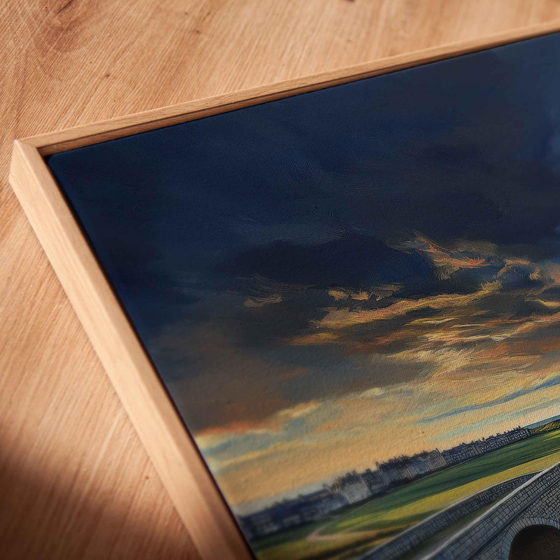 St Andrews Old Course Swilcan Bridge Stormy Sky Golf Painting Poster - Image 2