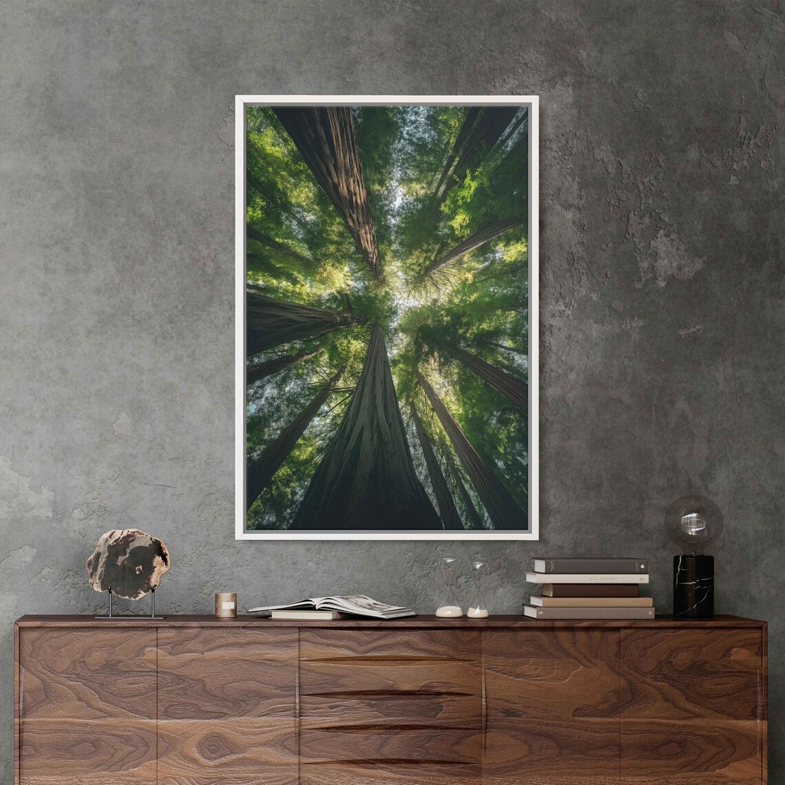 Acrylic Redwood Forest Wall Art Print Gift For Nature Lover Towering Trees Serene Outdoors Ready To Hang - Image 2