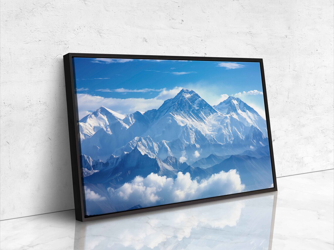 Majestic Himalayas Mountain Range Ejecting Through Clouds Photography Print Wall Art Print Asia Wall Art Ready To Hang - Image 4