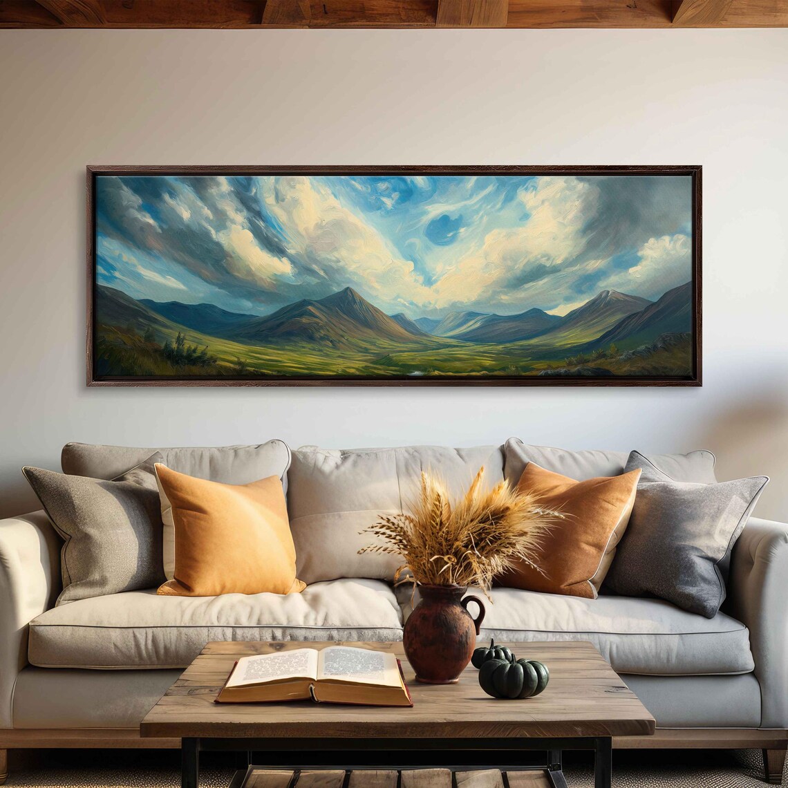 Scottish Highlands Art Print, Dramatic Mountain Landscape