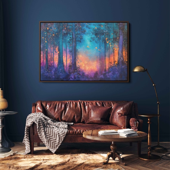 Forest Fire Painting, Ember Trees Art Print