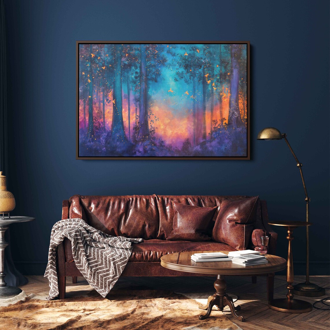 Forest Fire Painting, Ember Trees Art Print