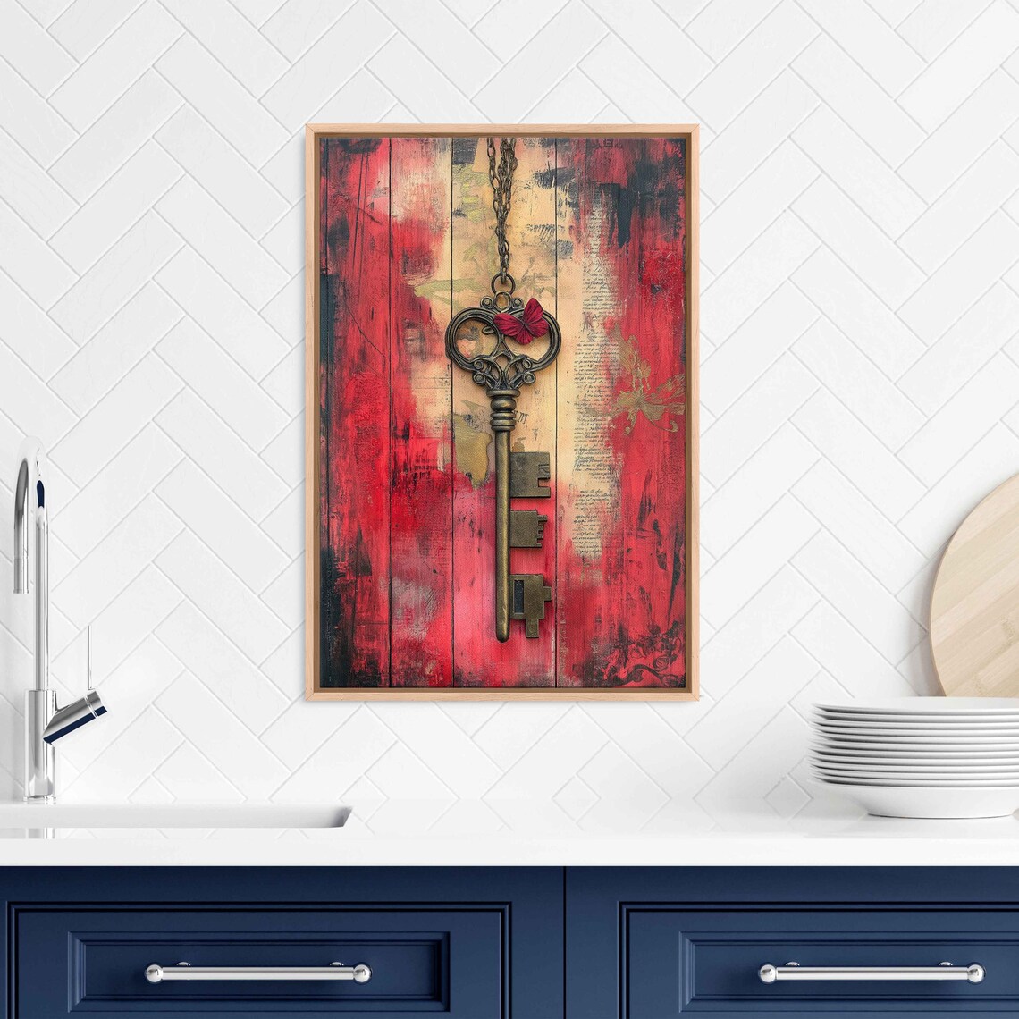 Surreal Ancient Key Art Print, Whimsical Elegance