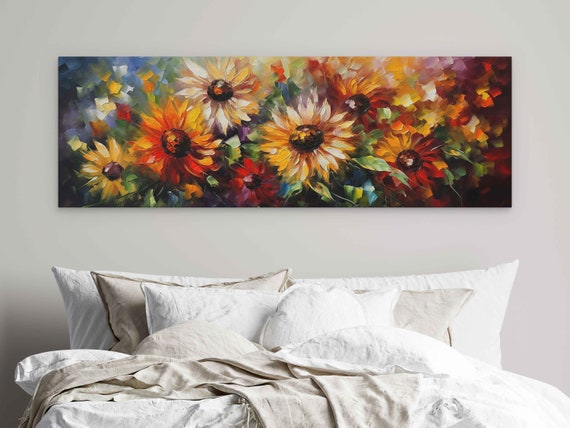 Wildflowers Palette Knife Oil Painting Beautiful Vibrant Colors Mothers Day Gift Print On Ready To Hang