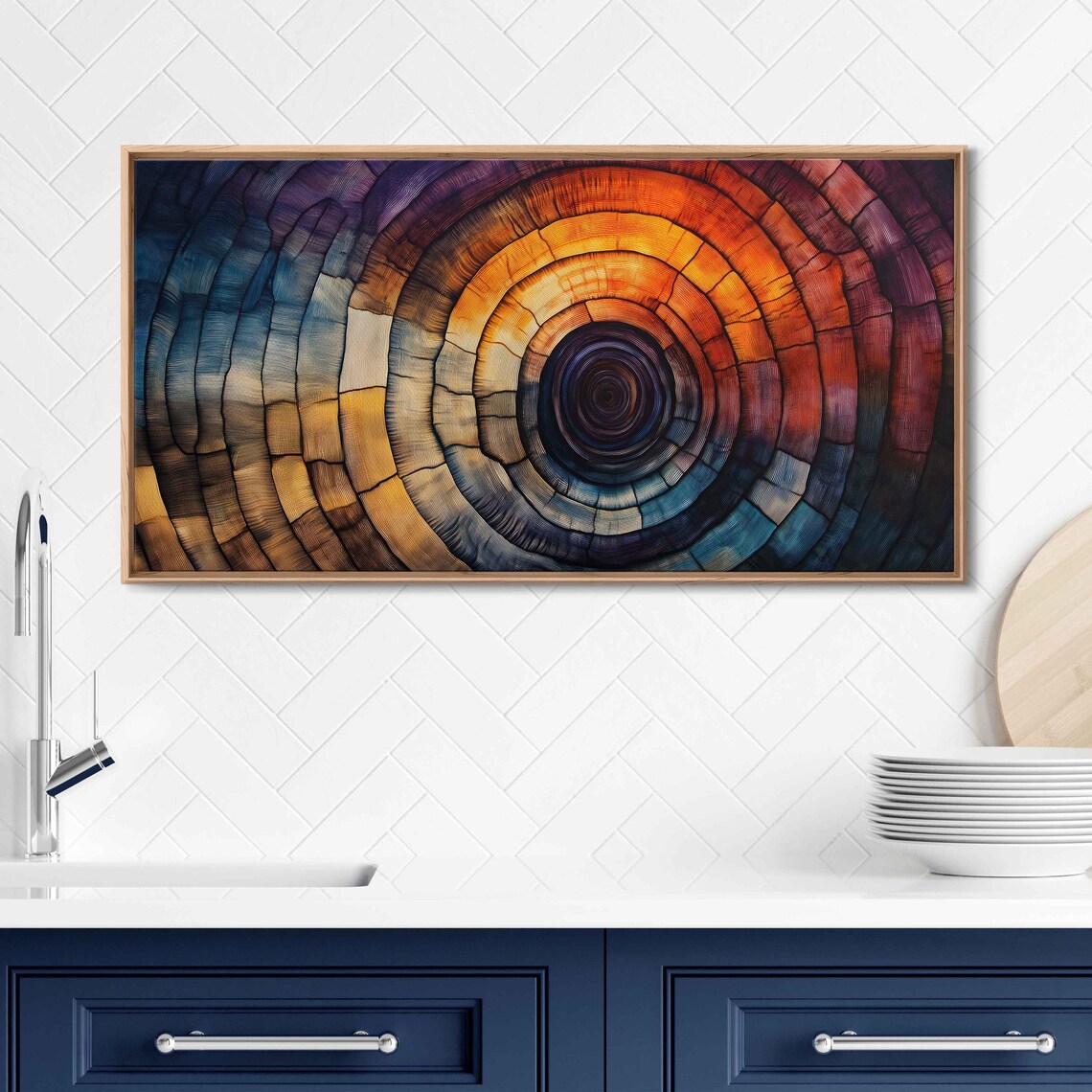 Tree Rings Gradient Painting, Abstract Design - Image 3