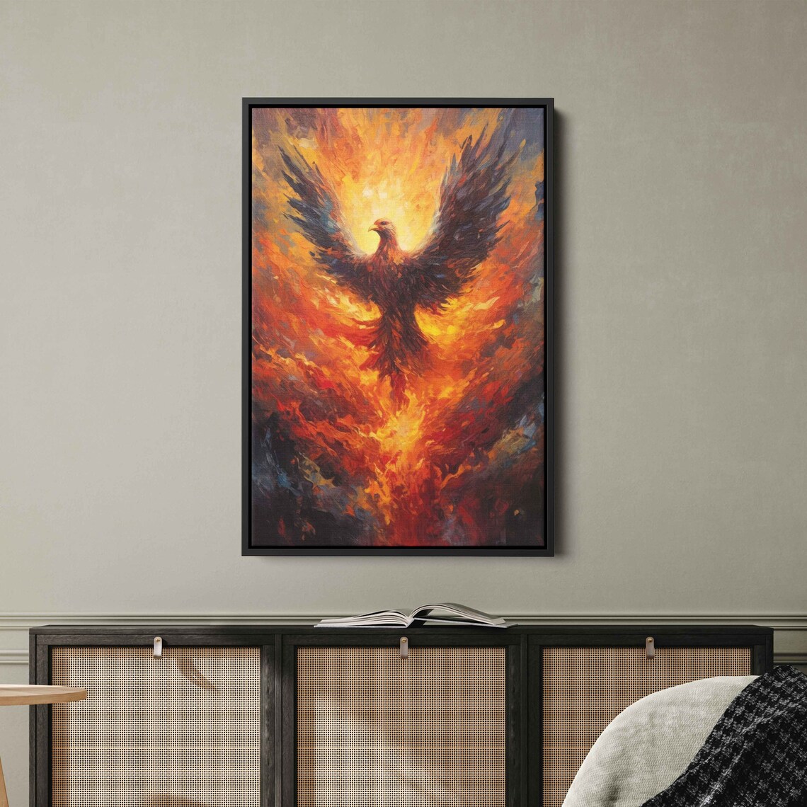 Phoenix Rising Acrylic Painting Wall Art Print - Image 2