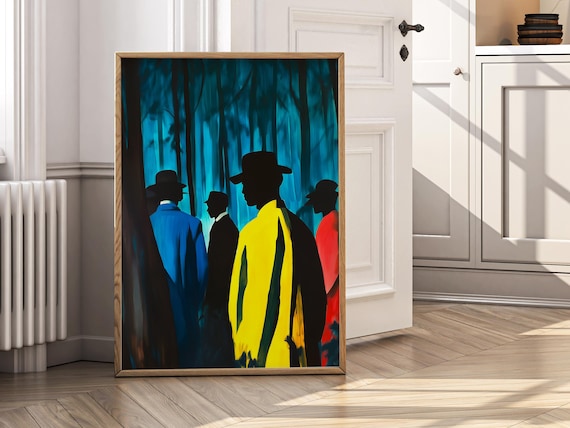 Dark Forest Minimalist Wall Art Print Cinematic Noir Poster Bold Silhouette For Modern Eclectic Interiors