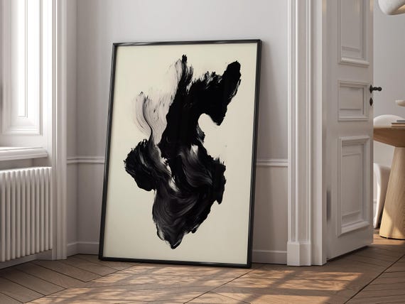 Wabi Sabi Wall Art Print Japandi Abstract Ink Poster Minimalist Zen Home Decor Modern Echo Of Motion