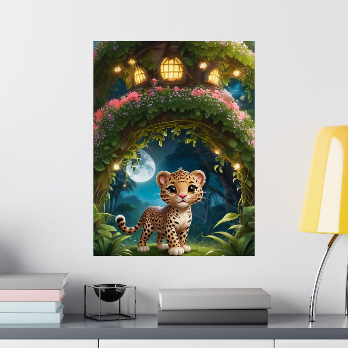 Whimsical Leopard Art Print, Nursery Wall Decor - Image 2