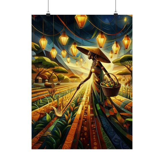 African Women Rustic Home Decor, Bohemian Decor